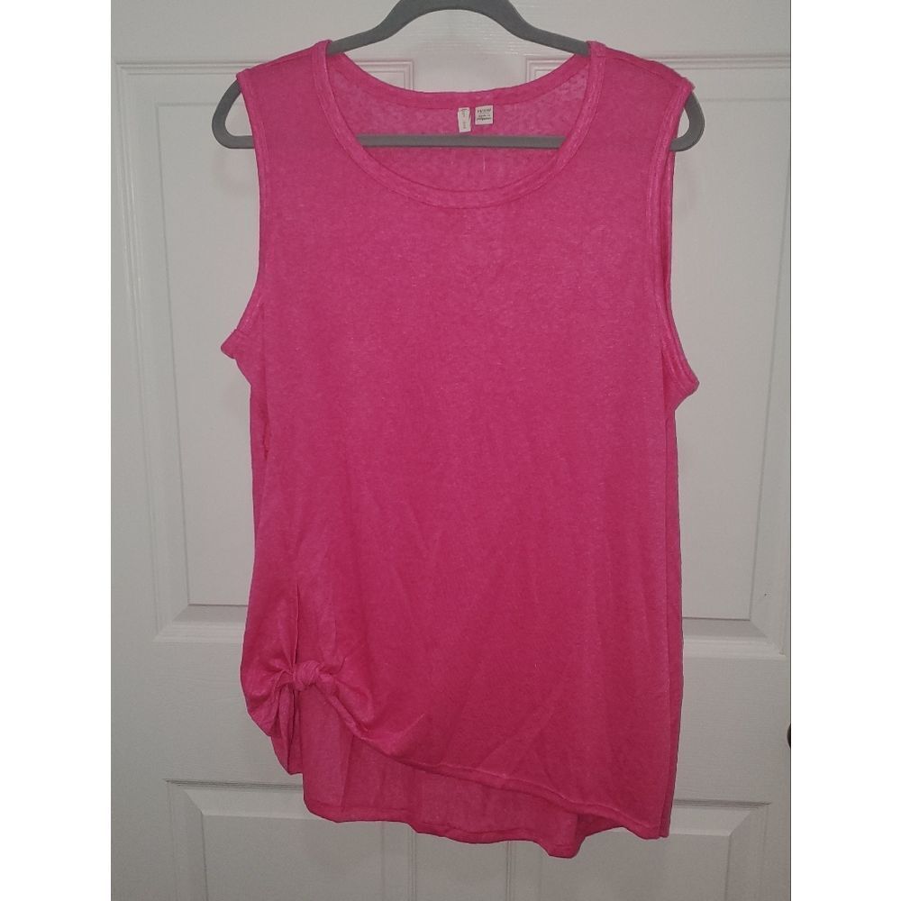 Cato Pink Tie Front Sleeveless Tank Top